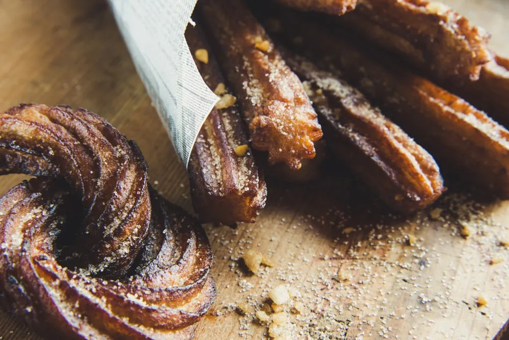 Churros con chocolate caliente